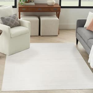 Washable Essentials Ivory Grey 5 ft. x 7 ft. All-over design Contemporary Area Rug