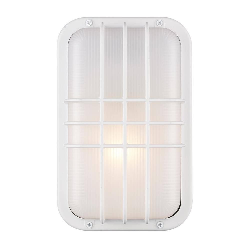 Rectangular Bulkhead Lighting Reviews for Bel Air Lighting Walker 10 in. 1-Light White Rectangular ...