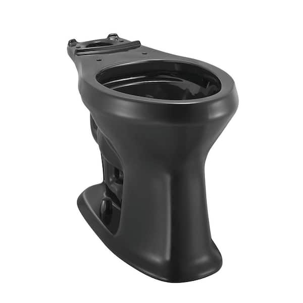 Glacier Bay Super Clean Elongated toilet bowl only in black with 12 in. rough-in