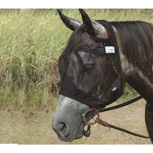 Horse Fly Mask with Breathable and UV Protection in Black