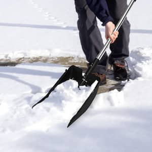 35 in. Aluminum Handle Plastic Snow Shovel with Ice Scraper And Snow Brush