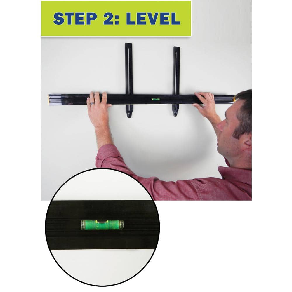 Black Adjustable Picture Hanging Tool with Built-in Level, 38 inch