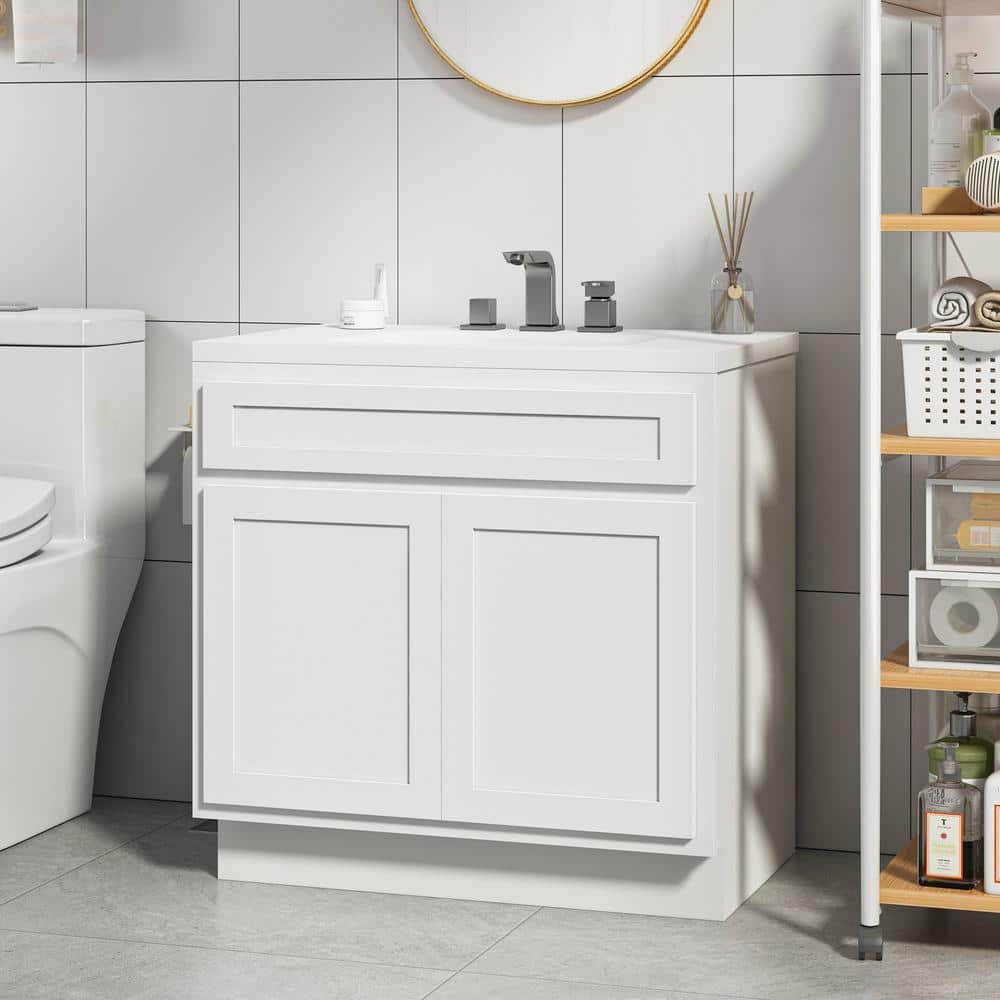 White Birchwood 36" Vanity Cabinet with Soft-Closing Doors