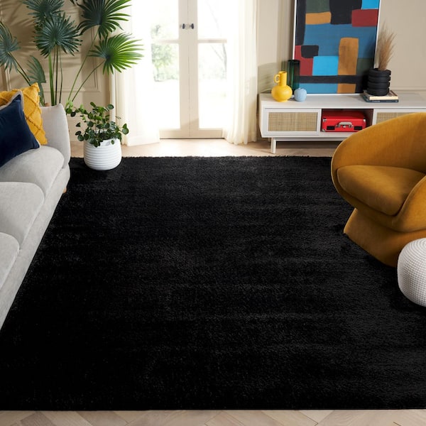 Tahoe 8 ft. x 10 ft. Black Solid Color Area Rug