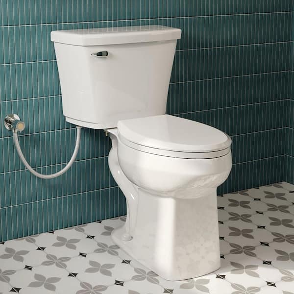 Pressure Assisted Tall Toilet 1.0 GPF Power Single Flush 2-Piece White Elongated Bowl, 18.8 in. ADA with Soft-Close Seat