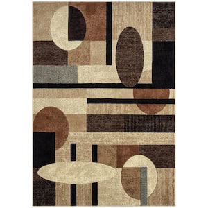 Home Dynamix Tribeca Slade Contemporary Abstract Area Rug, Brown/Green, 7'10x10'6
