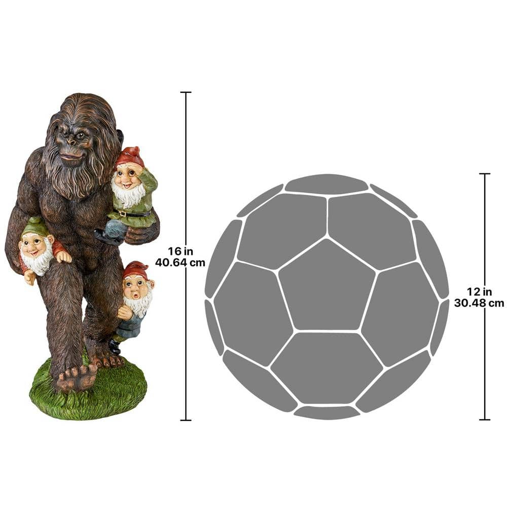 Bigfoot Carrying Gnomes Resin Garden Statue