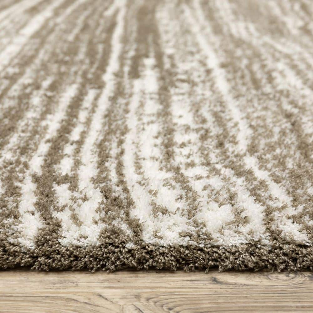 8' Ivory And Brown Abstract Runner Rug price history on PriceWatchPro