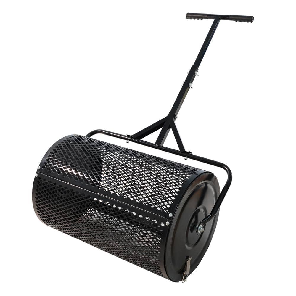 24 in. Lightweight Metal Mesh Peat Moss Compost Roller Spreader with Upgrad