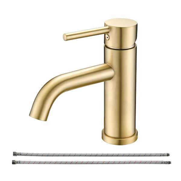Dyiom Bathroom Faucet Single Hole Single Handle Brushed Gold Modern Bathroom Sink Faucet Vanity Bathroom Faucet