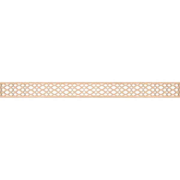 Ekena Millwork Somerset Fretwork 0.375 in. D x 46.375 in. W x 4 in. L Red Oak Wood Panel Moulding