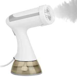 Portable Handheld Garment Fabric Steamer with Lint Brush, Removable 350ML Water Tank, 1500-Walt in White