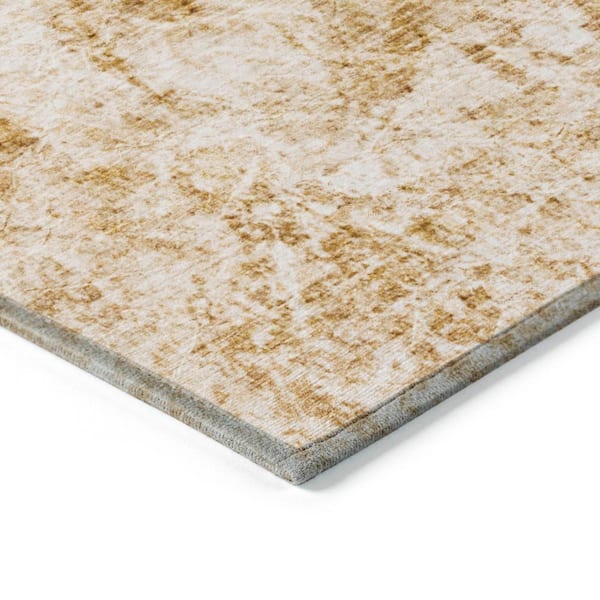 Chantille ACN553 Beige 8 ft. x 8 ft. Round Machine Washable Indoor/Outdoor Geometric Area Rug