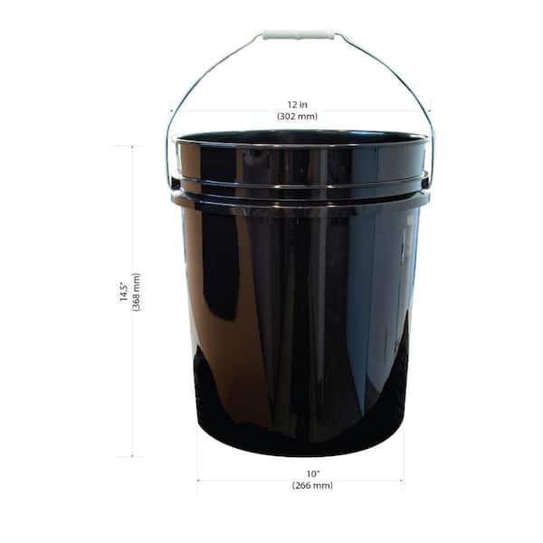 Leaktite Black Plastic Bucket 5 gallon