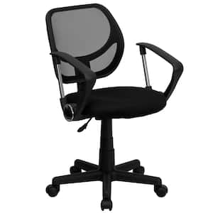 Flash Furniture Low Back Ergonomic Black Fabric Swivel Task Chair ...