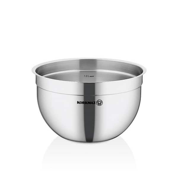 KORKMAZ Gastro Proline 8.5 qt. Stainless Steel Mixing Bowl in Silver