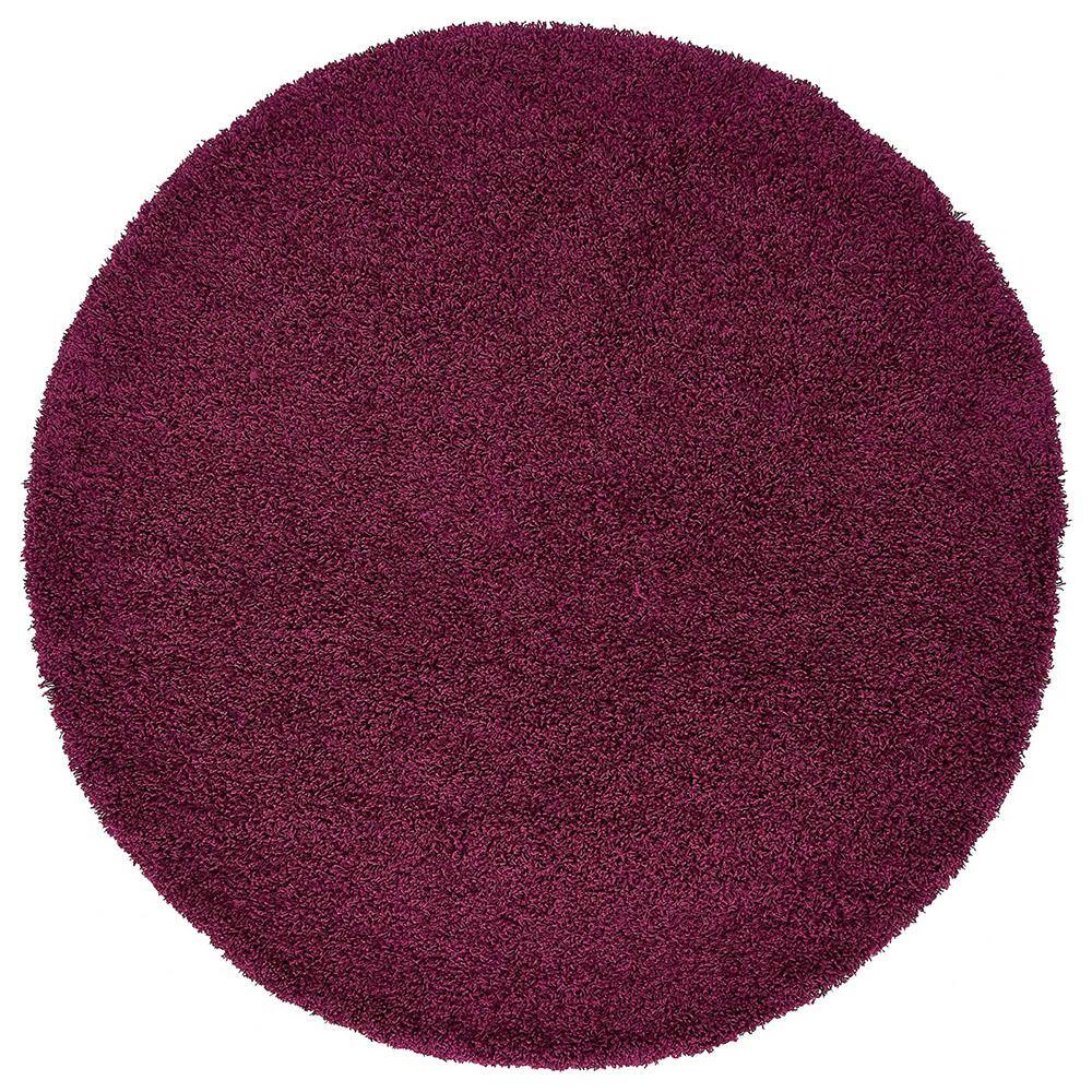 Purple ​Polypropylene 6 ft. x 6 ft. Solid Color Indoor Round Area Rug