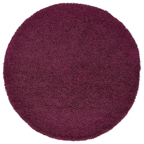 Unbranded Purple ​Polypropylene 6 ft. x 6 ft. Solid Color Indoor Round Area Rug