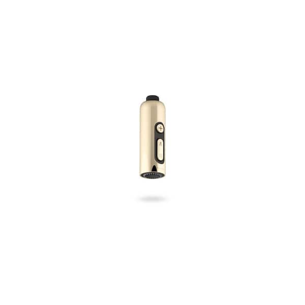 KOHLER Statement Iconic Wand 2-Spray Wall Mount Handheld Shower Head 1.75 GPM in Vibrant French Gold