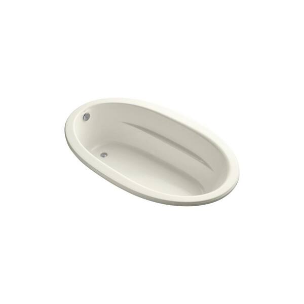 KOHLER Sunward 72 in. Oval Drop-in Bathtub in Biscuit