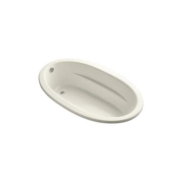 KOHLER Sunward 72 in. Oval Drop-in Bathtub in Biscuit