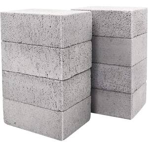 3.9 in. x 2.8 in. x 1.5 in. Composite Pumice Solid Block, Grill Cleaning Brick for BBQ Racks and Cookers (8-Pack)