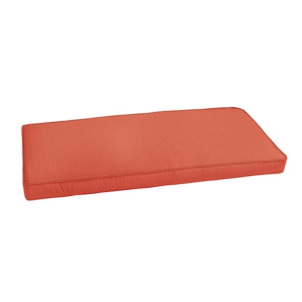 SORRA HOME 57 in. x 24 in. Indoor/Outdoor Corded Bench Cushion in Sunbrella Canvas Persimmon