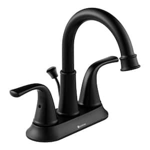 Bettine 4 in. Centerset 2-Handle High-Arc Bathroom Faucet in Matte Black