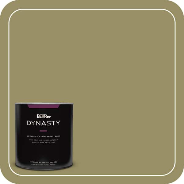 BEHR DYNASTY 1 qt. #390F-6 Tate Olive Eggshell Enamel Interior Stain-Blocking Paint & Primer