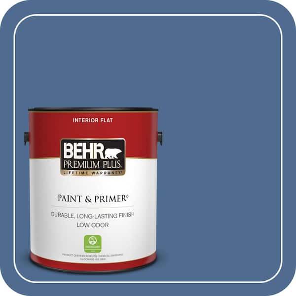 BEHR PREMIUM PLUS 1 gal. #590D-6 Wickford Bay Flat Low Odor Interior Paint & Primer