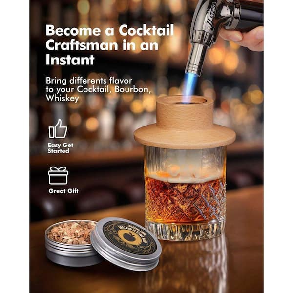 Lynzavix Cocktail Smoker Kit with Torch, 6 Flavors Smoked Wood