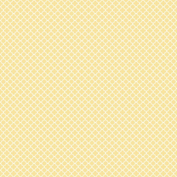 Unbranded Quatrefoil Medallion Yellow/White Matte Finish Non-Woven Non-Pasted Wallpaper Roll