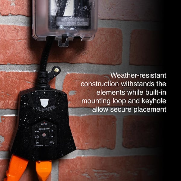 Defiant - Outdoor Digital 3-Outlet Light Sensing Timer Lighting Control with Remote