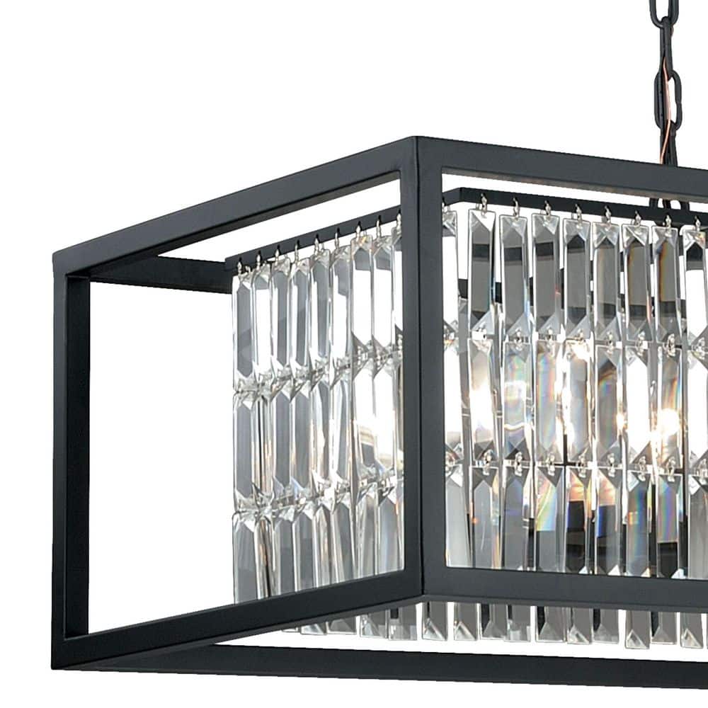 Catana 40" Bronze and Crystal 8-Light Chandelier