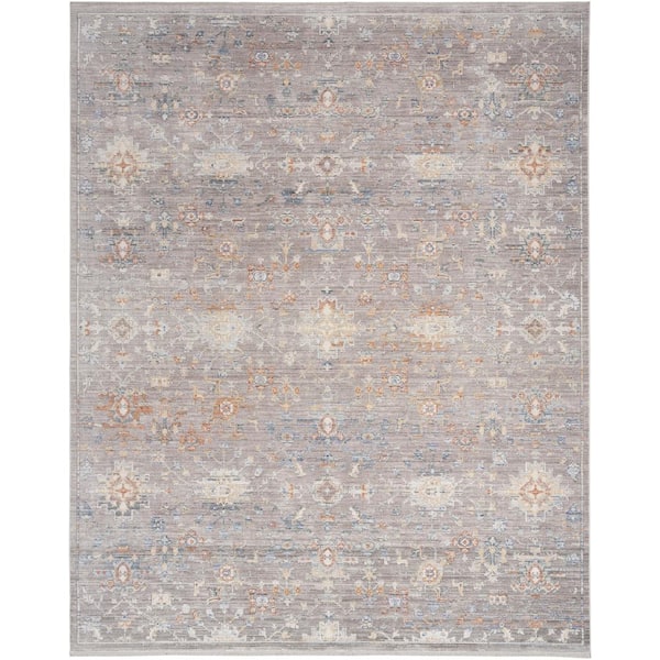 Nourison Timeless Classics Grey 9 ft. x 11 ft. Medallion Traditional Area Rug