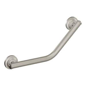 Home Care 16 in. x 1-1/4 in. Designer Angled Grab Bar with SecureMount in Brushed Nickel