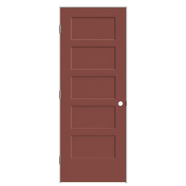 Masonite 28 in. x 80 in. 5-Panel Bayshore Right-Hand Hollow Red Bluff Molded Composite Single Prehung Interior Door w/ Flat Jamb