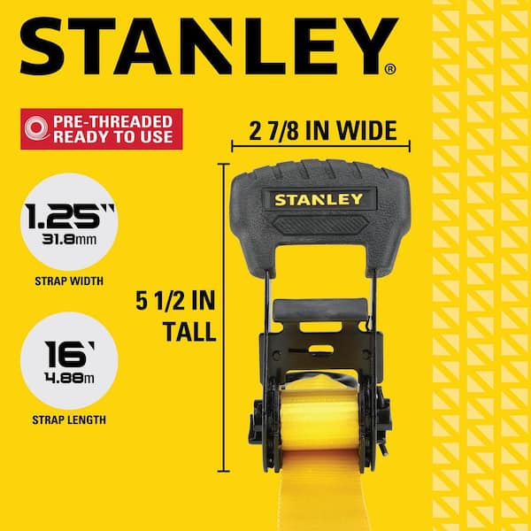 Stanley 1.25 in. x 16 ft. / 3000 lbs. Break Strength Ratchet  display picture 2