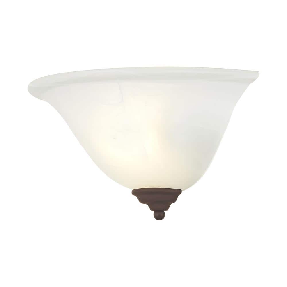 Classic Coronado Dimmable Bronze Sconce with White Alabaster Glass