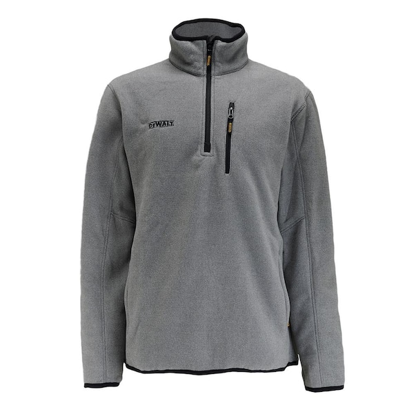 DEWALT Quarter Zip Men's Medium Grey Marble Polyester Fleece Pullover