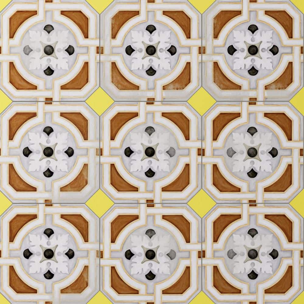 Vaudeville Octagon Deco Zimmer with Taco Lima 8 in. x 8 in. Porcelain Floor and Wall Tile (11.25 sq. ft. /Case) price history on PriceWatchPro