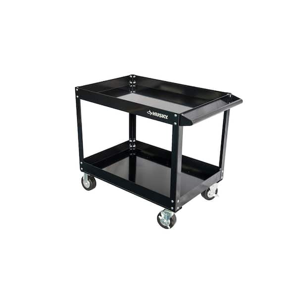 36 in. W x 24.1 in. Deep 2 Tier Cart, Gloss Black
