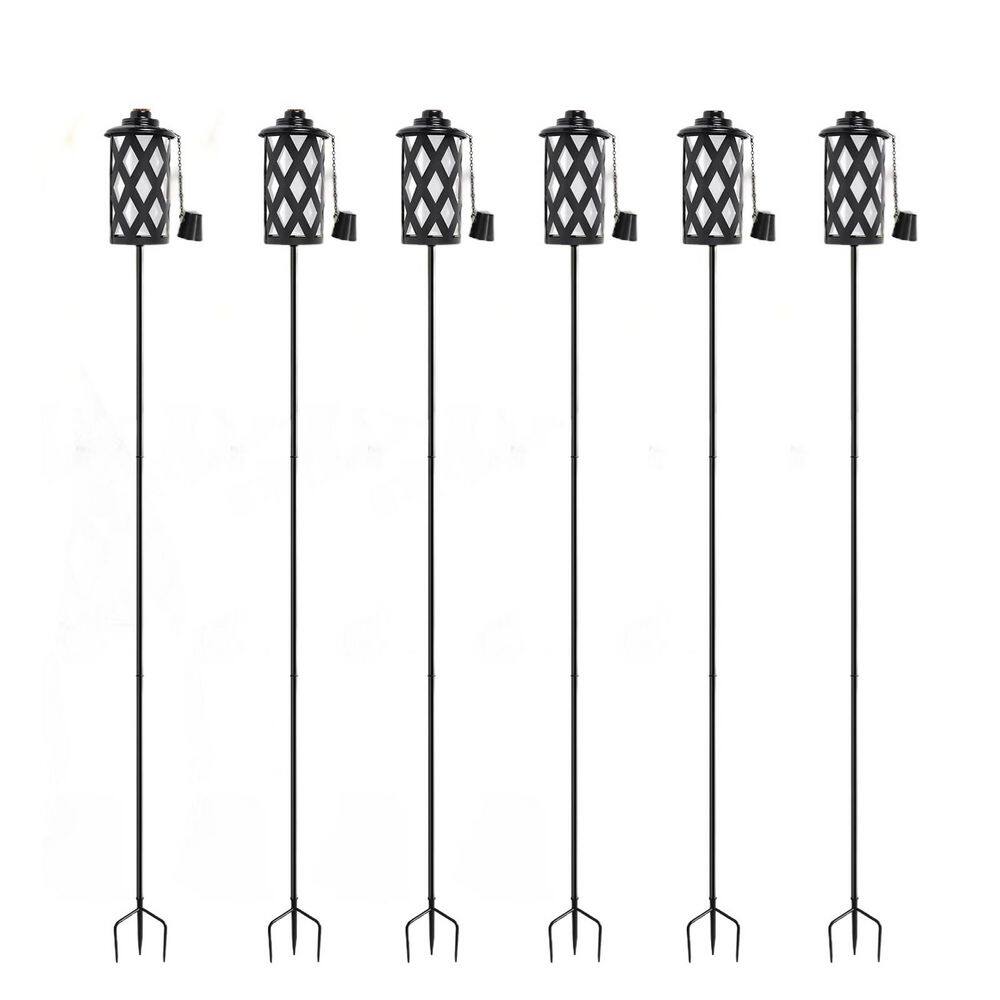 Metal Torches for Outside 6 Pack, 16 Oz Outdoor Garden Torches with 3-Prong Grounded Stake price history on PriceWatchPro