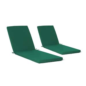 FadingFree (Set of 2) 21.5 in. x 26 in. x 2.5 in. Outdoor Patio Chaise Lounge Chair Cushion Set in Green