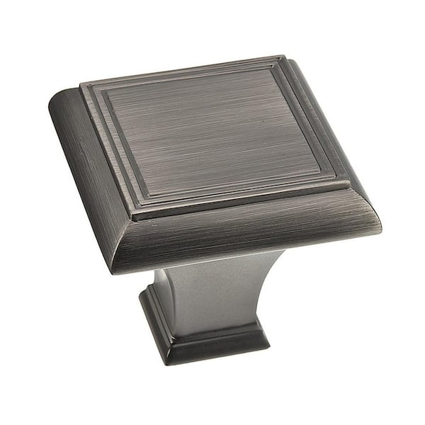 Beauharnois Collection 1-3/8 in. (35 mm) Vintage Antique Nickel Square Cabinet Knob