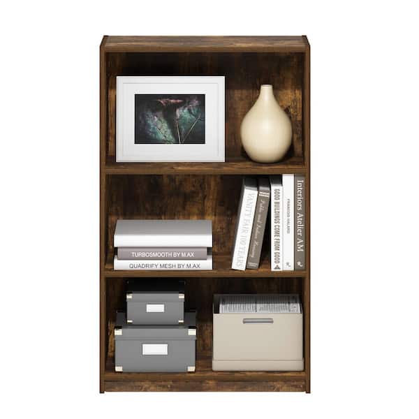Furinno 24.5 in. Amber Pine Wood Particle Board 3-shelf Standard Bookcase with Adjustable Shelves 14151R1AP - The Home Depot Furinno 24.5 in. Amber Pine Wood Particle Board 3-shelf Standard Bookcase with Adjustable Shelves 14151R1AP - The Home Depot