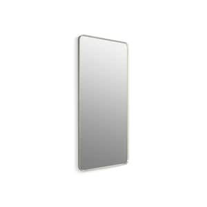 Essential 28 in. X 60 in. Rectangular Bathroom Vanity Mirror in Brushed Nickel