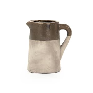 Ceramic Gilded Top w/Handle Decorative Vase