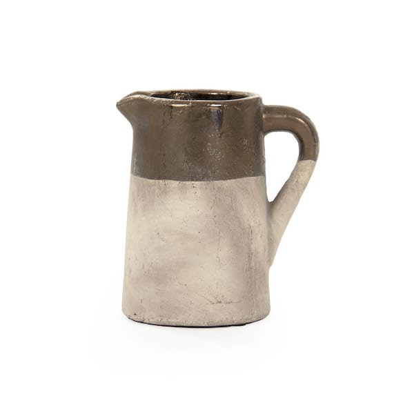 Zentique Ceramic Gilded Top w/Handle Decorative Vase