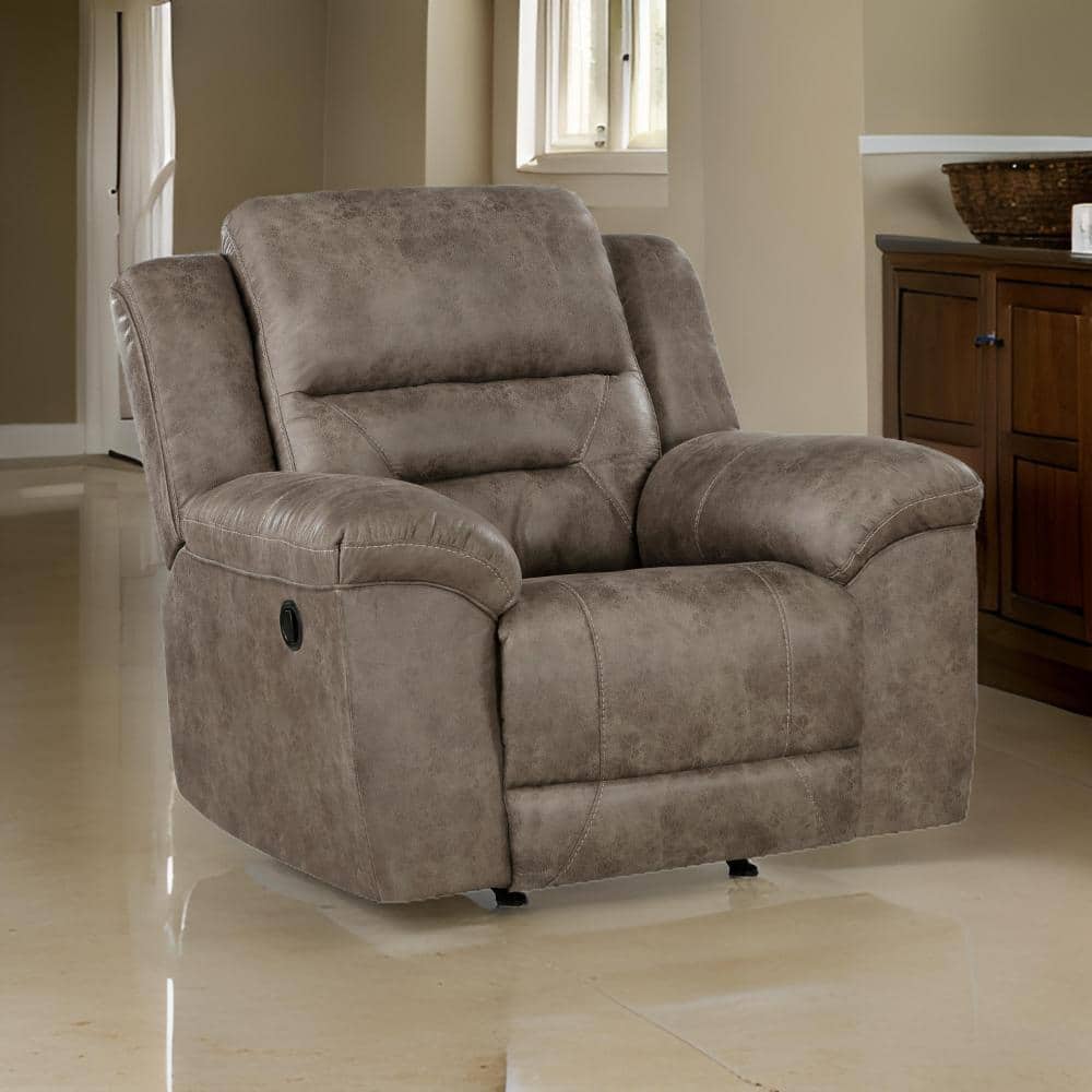 Brown Microfiber Rocker Manual Recliner with Solid Wood price history on PriceWatchPro